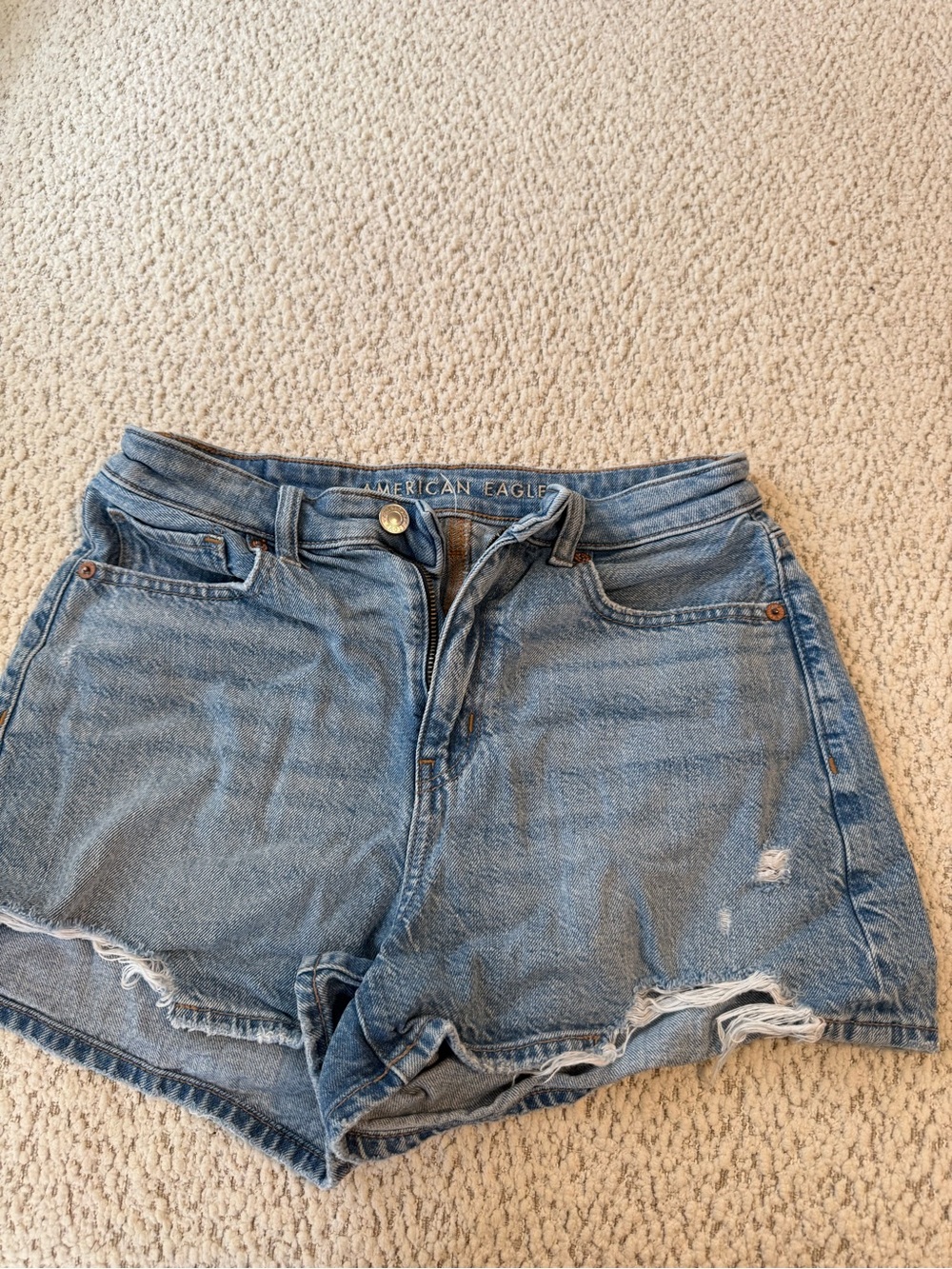 American Eagle Outfitters Blue Distressed Denim Cutoff Shorts